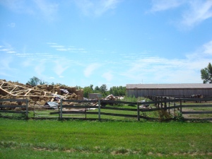 Several rural outbuildings were destroyed.